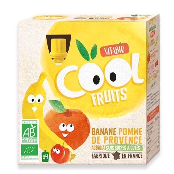 VITABIO COOL FRUITS BANANEPOMME ACEROLA pack de 4
