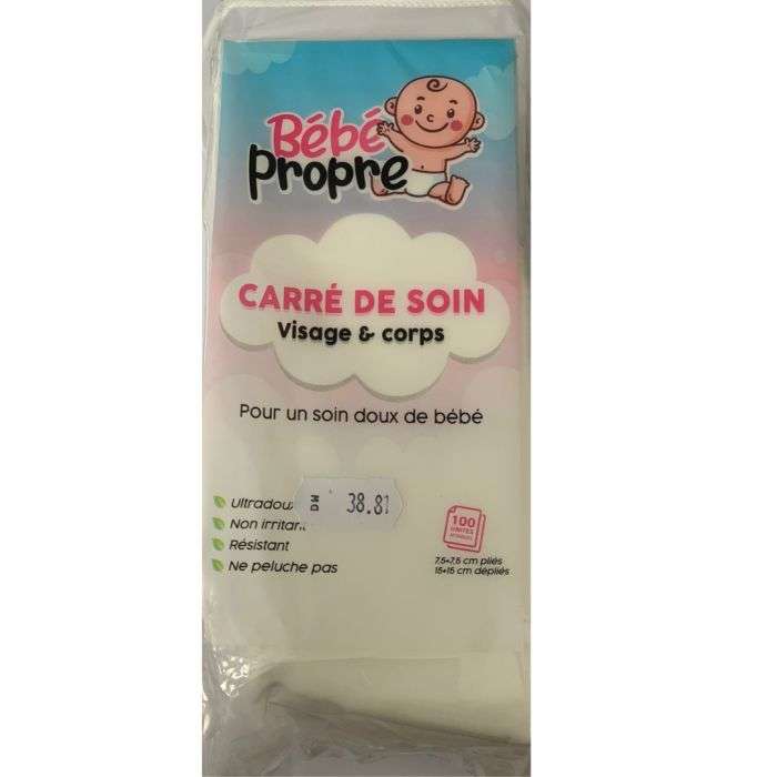 BEBE PROPRE CARRE DE SOIN 100 unites