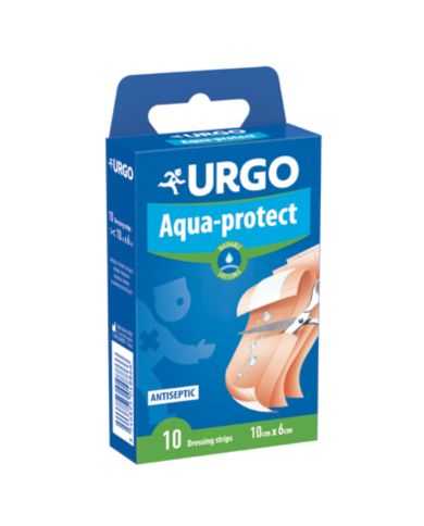 URGO AQUA PROTECT SERVIETTE ANTISEPTIQUE LAVABLE 10 BANDE 10 X 6 CM