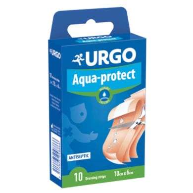 URGO AQUA PROTECT SERVIETTE ANTISEPTIQUE LAVABLE 10 BANDE 10cm6cm