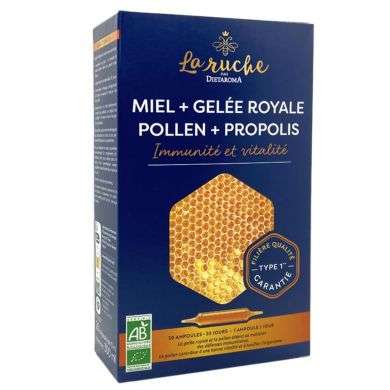 DIETAROMA MIEL + GELEE ROYALE + POLLEN + PROPOLIS 20 AMPOULES