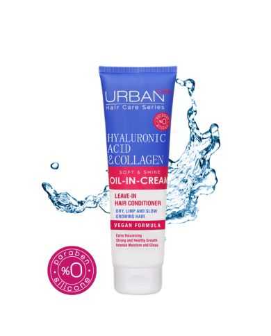 URBAN CARE HUILE EN CREME LEAVE IN ACIDE HYALURONIQUE ET COLLAGENE 150 ML
