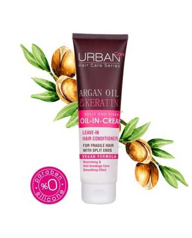 URBAN CARE HUILE EN CREME LEAVE IN ARGAN ET KERATINE 150 ML
