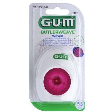 GUM Fil Dentaire 1155 Fine Floss Ciré - Espaces Etroits 55m