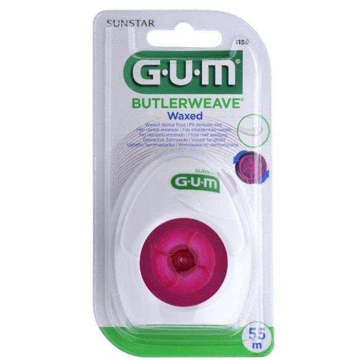 GUM Fil Dentaire 1155 Fine Floss Ciré - Espaces Etroits 55m