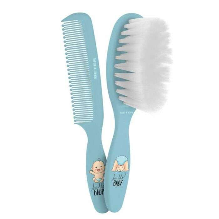 BETER MANUCURE BROSSE ET PEIGNE POUR BEBE EXTRA SOFT BLEU