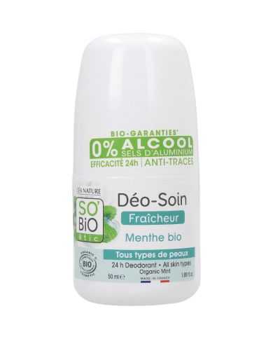 SO BIO DEO SOIN FRAICHEUR MENTHE BIO TOUS TYPES DE PEAUX 50 ML