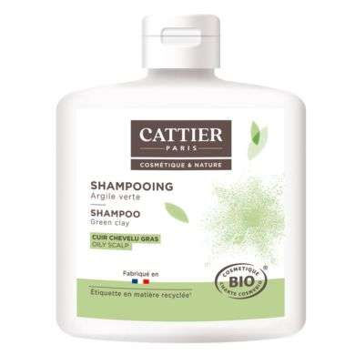 CATTIER Shampooing Argile Verte - Cuir Chevelu Gras -250 ML