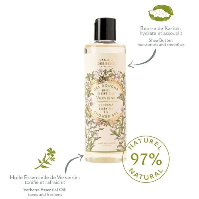 PANIER DES SENS GEL DOUCHE HUILE ESSENTIELLE VERVEINE 250 ML