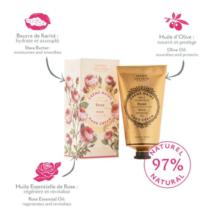 PANIER DES SENS CREME MAINS ABSOLUE ROSE 75 ML