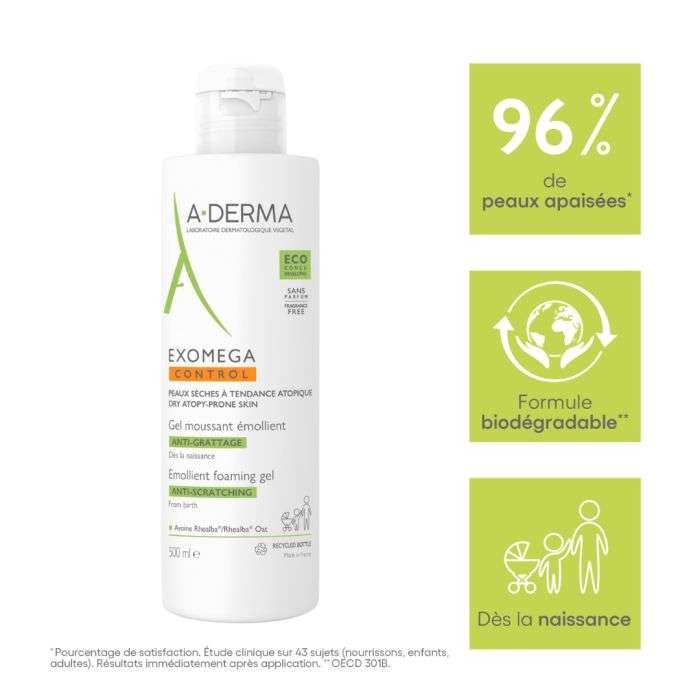 ADERMA EXOMEGA CONTROL GEL MOUSSANT EMOLLIENT 500 ML