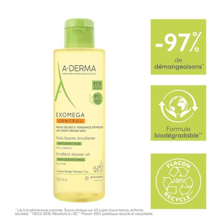 ADERMA EXOMEGA CONTROLE HUILE LAVANTE EMOLLIENTE 500ML