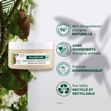 KLORANE Masque Réparation au Beurre de Cupuaçu 150 ml