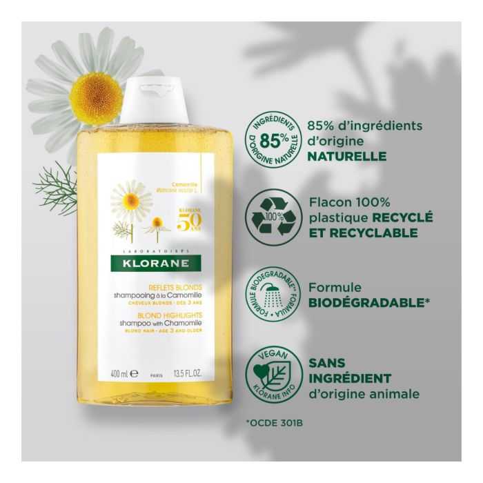 KLORANE REFLETS BLONDS SHAMPOOING A LA CAMOMILLE 400 ML