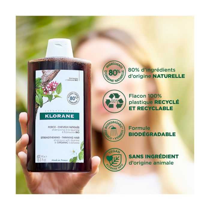 KLORANE SHAMPOING A LA QUININE&EDELWISS BIO 400ML