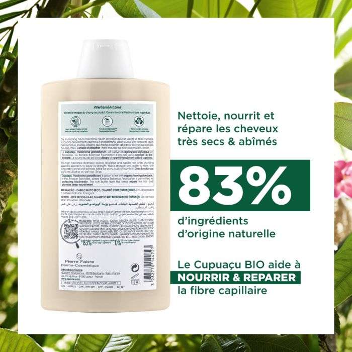 KLORANE SHAMPOING AU CUPUACU BIO 400ml