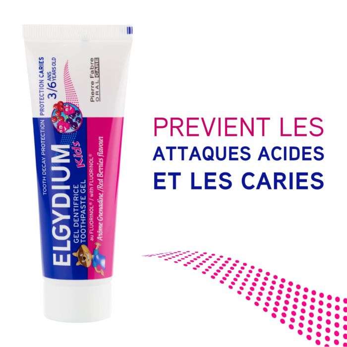 ELGYDIUM DENTIFRICE ENFANTS GRENADINE 3-6 ANS 50 ML