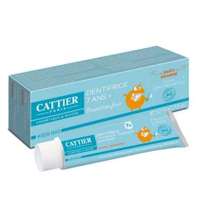 CATTIER DENTIFRICE ENFANTS SANS FLUOR 7 ANS+ 50 ML GOUT ORANGE