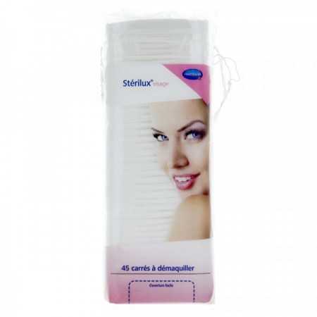 STERILUX VISAGE COTON CARRES 45 UNITES