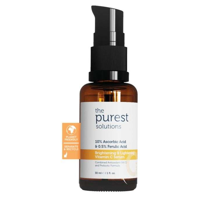 THE PUREST SOLUTIONS BRIGHTENING ET LIGHTENING VITAMIN C SERUM 10% ASCORBIC ACID ET FELURIC ACID 0.5 % ML
