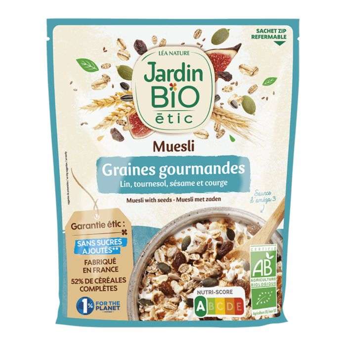 JARDIN BIO MUESLI GRAINES GOURMANDES 375 G