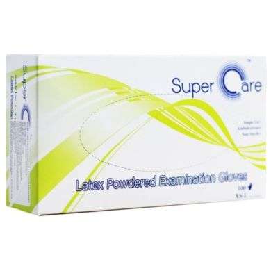 SUPERCARE LATEX POWDERED EXAMINATION GLOVES 100 UNITES MEDIUM