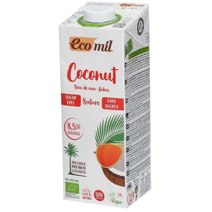 ECOMIL LAIT DE COCO SANS SUCRE 1L