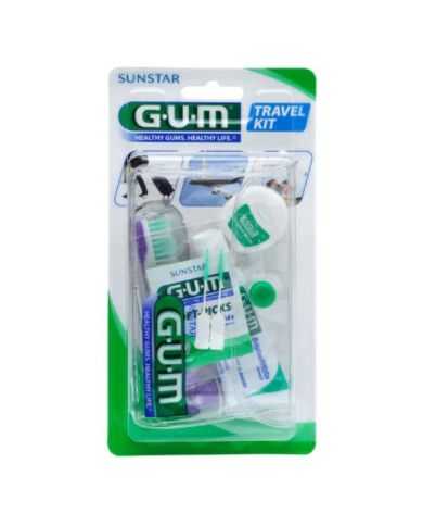 GUM KIT VOYAGE BROSSE A DENTS+ FIL DENTAIRE+DENTIFRICE  REF 156