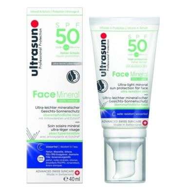 ULTRASUN SOIN SOLAIRE MINERAL ULTRA LEGER VISAGE 40 ML SPF 50C