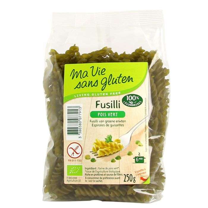 MA VIE SANS GLUTEN FUSILLI POIS VERT 250 G