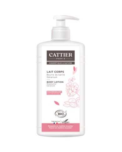 CATTIER LAIT CORPS BEURRE DE KARITE GERANIUM 500ML