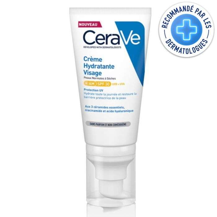 CERAVE CREME HYDRATANTE VISAGE SPF 30 PEAUX NORMALES A SECHES 52 ML 