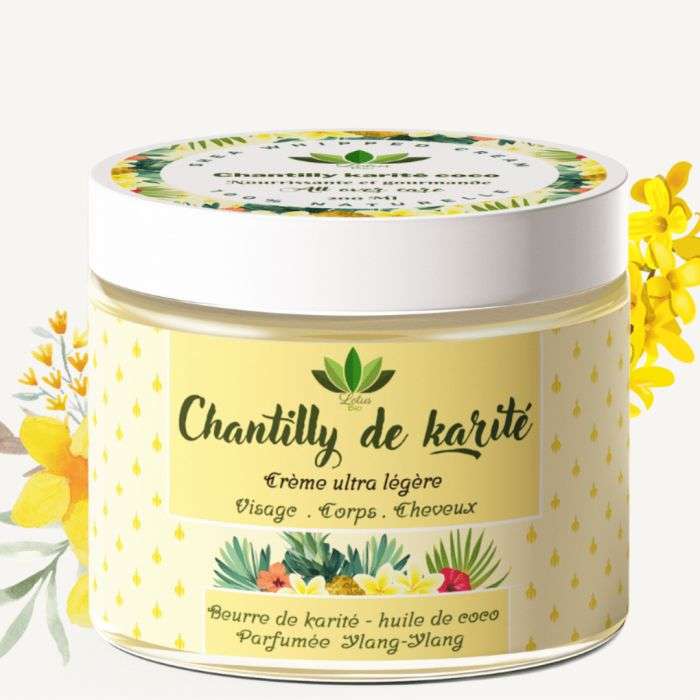LOTUS BIO CHANTILLY DE KARITE CREME ULTRA LEGERE PARFUMEE YLANG YLANG