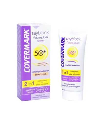 COVERMARK RAYBLOCK FACE PLUS PEAU NORMAL SPF 50 +TEINTE BEIGE CLAIR 50 ML
