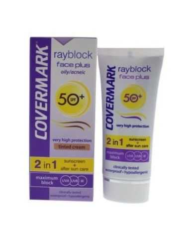 COVERMARK RAYBLOCK FACE PLUS PEAU MIXTE ACNEIQUE SPF 50 +TEINTE BEIGE CLAIR 50 ML