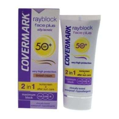 COVERMARK RAYBLOCK FACE PLUS PEAU MIXTE ACNEIQUE SPF 50 +TEINTE BEIGE CLAIR 50 ML