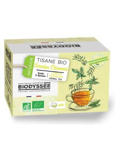 BIODYSSEE INFUSION TISANE BIO VERVEINE CITRON 20 SACHETS