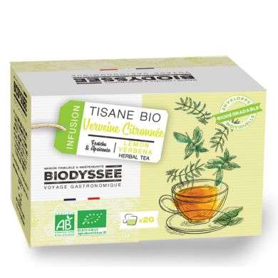 BIODYSSEE INFUSION TISANE BIO VERVEINE CITRON 20 SACHETS
