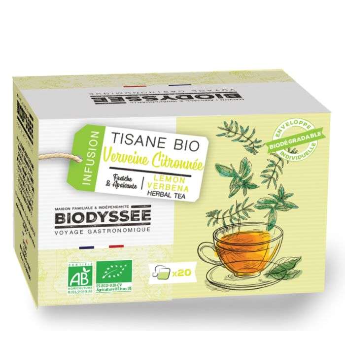 BIODYSSEE INFUSION TISANE BIO VERVEINE CITRON 20 SACHETS