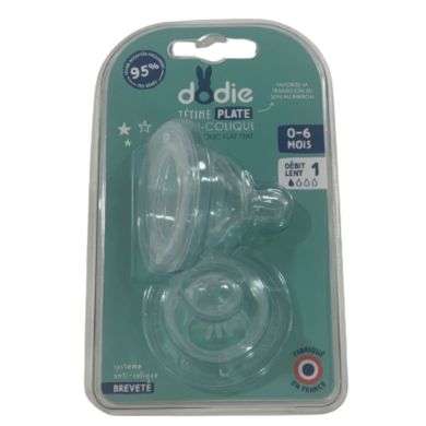 DODIE TETINE PLATE SENSATION+ ANTI COLIQUE D1 0-6M X2