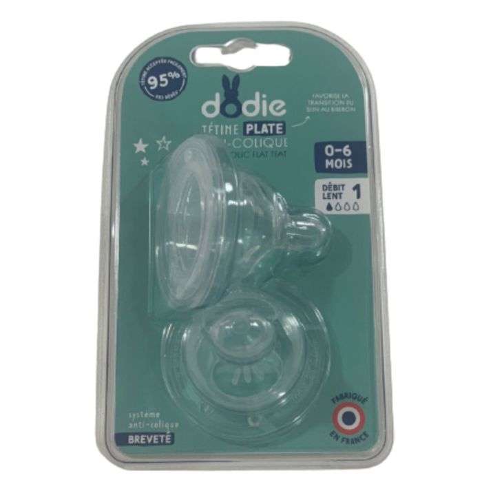 DODIE TETINE PLATE SENSATION+ ANTI COLIQUE D1 0-6M X2