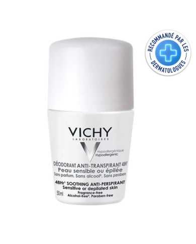 VICHY DEODORANT ANTI TRANSPIRANT 48H  BILLE PEAU SENSIBLE OU EPILEE