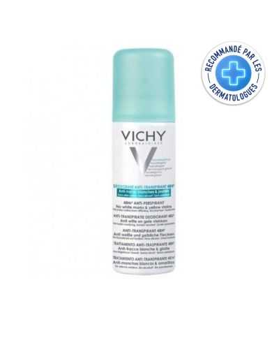 VICHY DEODORANT ANTI TRANSPIRANT 48 H ANTI TRACES BLANCHES ET JAUNES SPRAY 125 ML