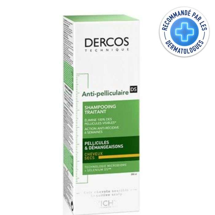 VICHY DERCOS SHAMPOING ANTIPELLICULAIRE DS CHEVEUX SECS 200 ML