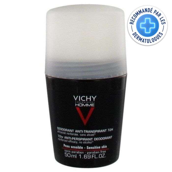 VICHY HOMME DEODORANT ANTI TRANSPIRANT 72 H ROLL ON 50 ML 