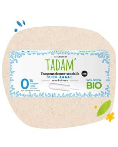 TADAM TAMPONS DERMO SENSITIFS SUPER NON IRRITANTS *16