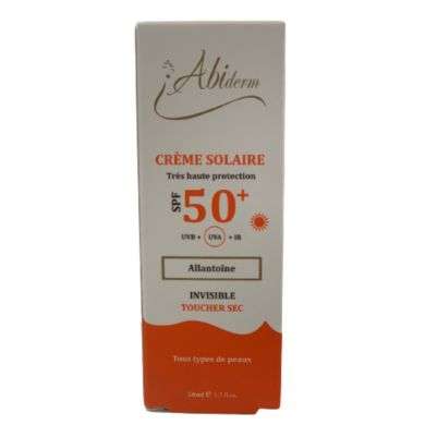 ABIDERM CREME SOLAIRE INVISIBLE SPF 50+ TOUCHER SEC 50 ML