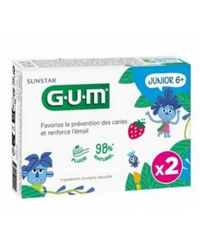GUM JUNIOR 6+ PACK 2 DENTIFRICES