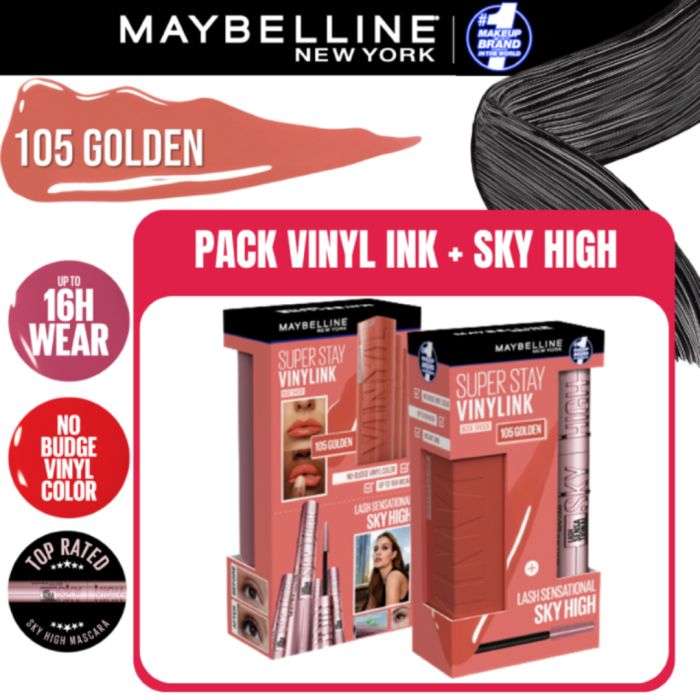 MAYBELLINE SUPERSTAY VINYL INK + MASCARA SKY HIGH
