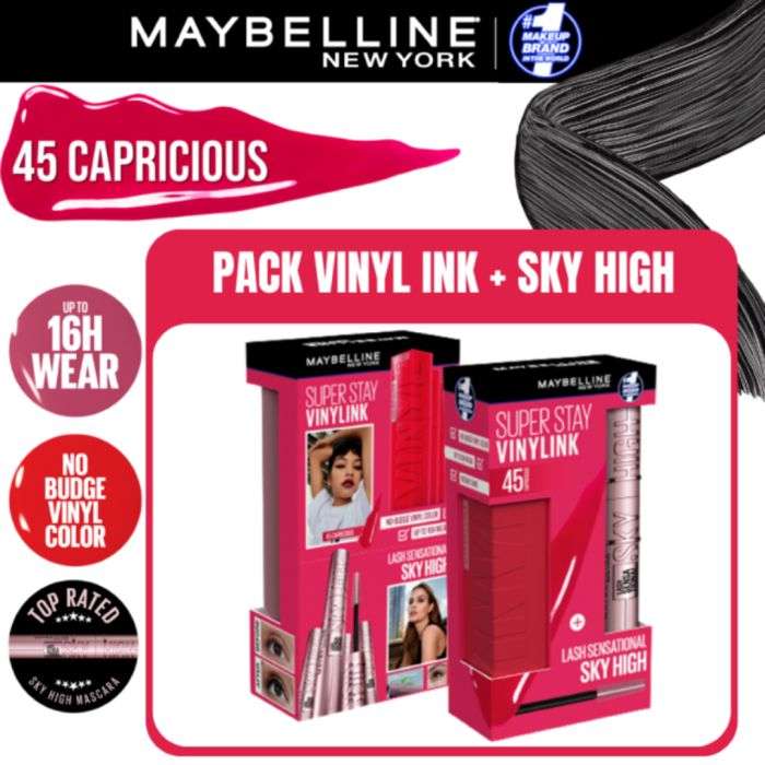 MAYBELLINE SUPERSTAY VINYL INK + MASCARA SKY HIGH